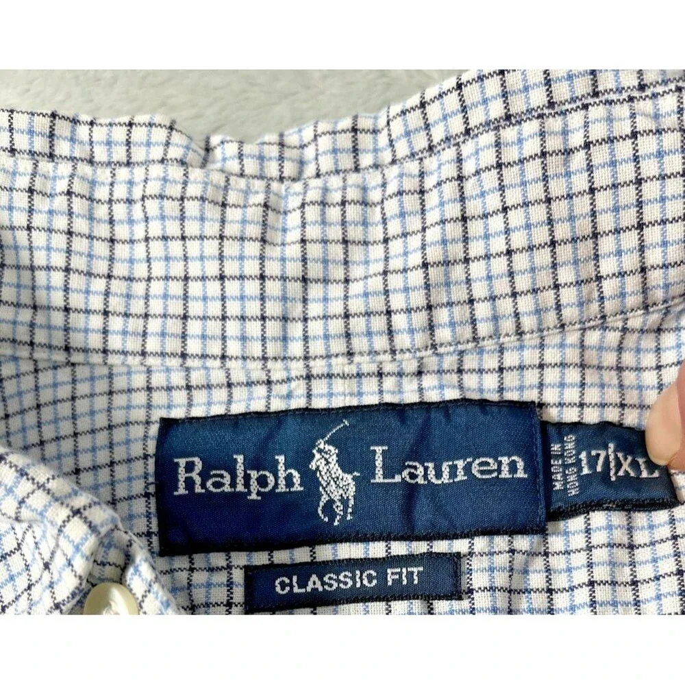 Ralph Lauren Classic Fit Men's XL Check Plaid Button Up Shirt Long Sleeve - Picture 4 of 7